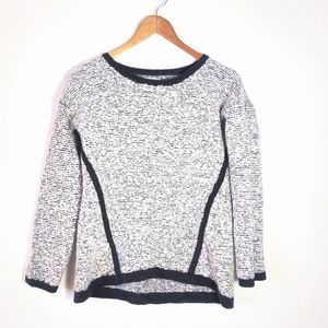 Lou + Grey Crew Neck Gray & White Sweater